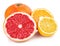 Fresh fruits orange lemon grapefruit in cut
