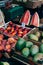 Fresh fruits on sale at a street market