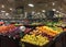 Fresh fruits and vegetables sale at grocery store