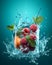 Fresh fruits and water cocktail summer good vibes design