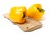 Fresh garden grown yellow bell pepper