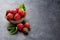 Fresh garden strawberry in bowl