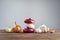 Fresh garlic and onion on wooden background. Still life with raw vegetable. Concept of healthy food and nutrition.