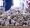 fresh garlics in a market