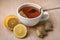 Fresh ginger, tea and lemon - the best medicine for colds