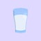 Fresh Glass of Milk Illustration Vector Milk Glass icon