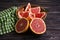 Fresh grapefruit  organic healthy   harvest   tasty woodennbackground vegetarian juicy