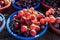 Fresh grapes in mini baskets