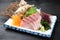 Fresh greater amberjack sashimi plate