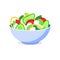 Fresh Greek Salad Bowl Plate. Healthy food. Salad fresh ingredients in bowl.