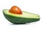 Fresh green avocado fruit cut isolated on white