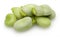 Fresh green broad bean isolated on white