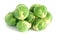 The Fresh green brussel sprouts vegetable on white background