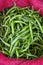 Fresh Green Chili Peppers on Display at Farmers Market