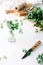 Fresh green culinary herbs, homegrown parsley