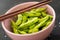 Fresh green edamame beans