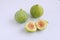 Fresh green figs White background Copy space Autumn Fal