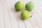 Fresh green figs Wooden background Copy space Autumn Fa