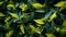 Fresh green leaves on a branch, nature vibrant wallpaper generated by AI