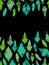 Fresh green leaves traces seamless border, vector