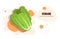 Fresh green romaine sticker tasty vegetable icon healthy food concept horizontal copy space