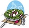 Fresh green salad with radish