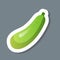 Fresh green squash zucchini courgette sticker tasty vegetable icon healthy food concept