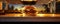 Fresh grilled cheeseburger in modern kitchen