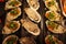 Fresh grilled oysters as street food in Hangzhou city