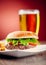 Fresh Hamburger With Beer. High quality photo