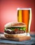 Fresh Hamburger With Beer. High quality photo