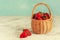 Fresh Harvest Red Strawberries in Wicker Basket