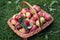 Fresh harvested autumn apples in a basket