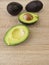 Fresh hass avocado halves