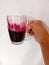 Fresh healthy antioxidant juice glass of beetroot