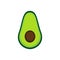 Fresh healthy avocado vector graphic