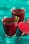 Fresh healthy beetroot juice and vegetable