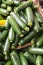 Fresh healthy green zucchini courgettes