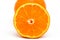 Fresh healthy slice mandarin orange citrus  on white background