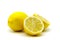 Fresh healthy slice yellow lemon lime isolated on white background