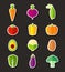 Fresh healthy vegetables flat style organic icons