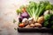 Fresh and healthy veggies background, fresh raw vegetable