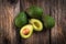 Fresh healty avocado on wooden background