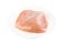 Fresh heart shaped skinless chicken breast meat on a plate