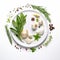 Fresh Herbs and Garlic Plate: A Delicious and Healthy Meal Option