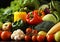 Fresh high fiber and vitamins vegetables.Macro.AI Generative