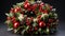 Fresh holly wreath, a gift of nature winter celebration generated by AI