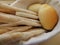 Fresh homemade Italian bread: gressini. breadsticks