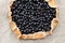 Fresh homemade vegan galette with wild blueberry and wholegrain