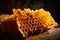 Fresh honey in a honeycomb AI generated